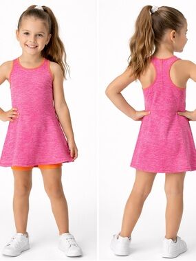 Ideology Girls Small Athletic‎ Dress Pink Racerback Tennis Built In Shorts NWT
